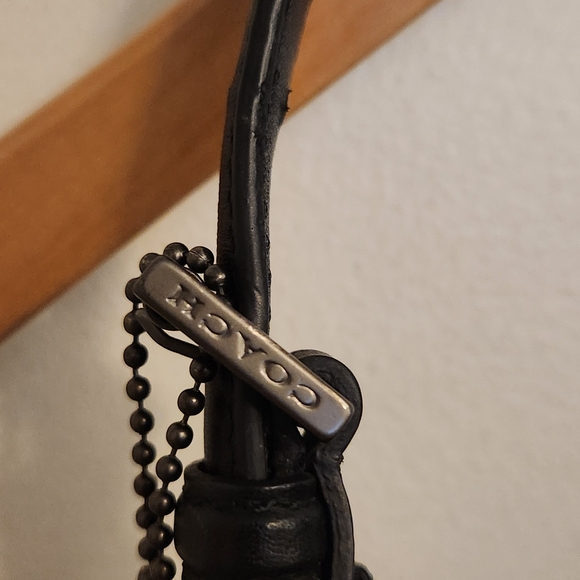 Coach Mini Twill/Leather Hobo Saddle Bag Black - Picture 5 of 6